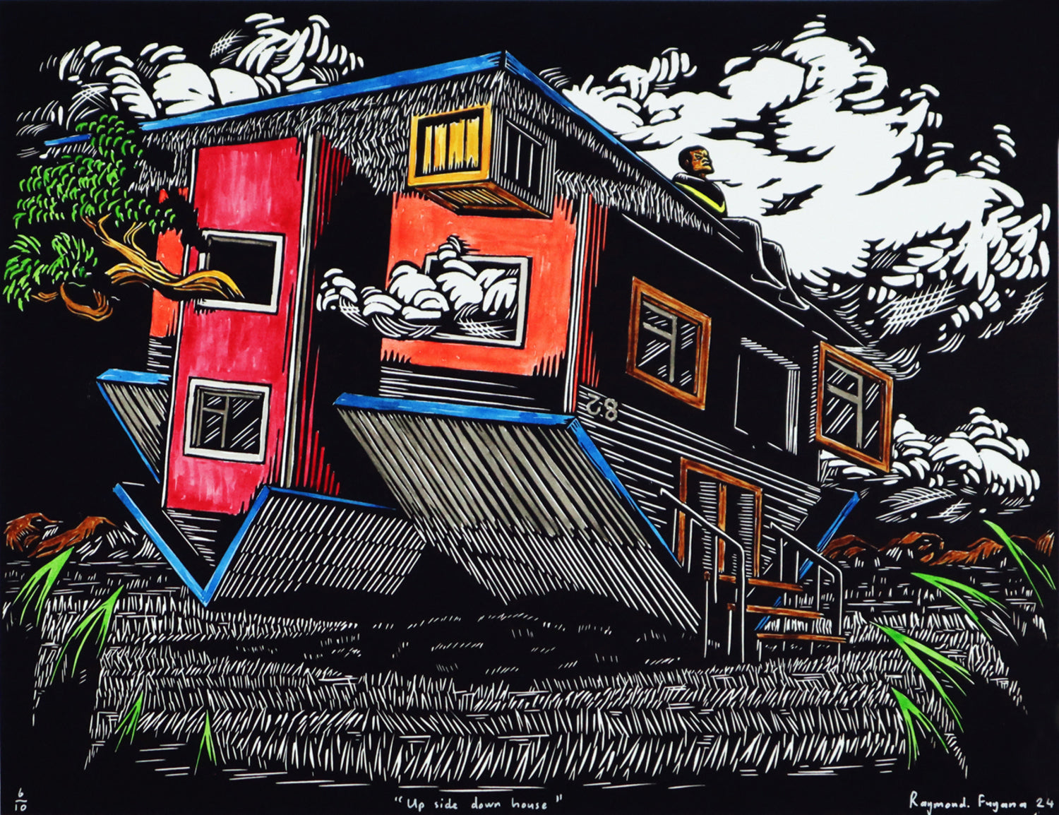 Up Side Down House (Framed)